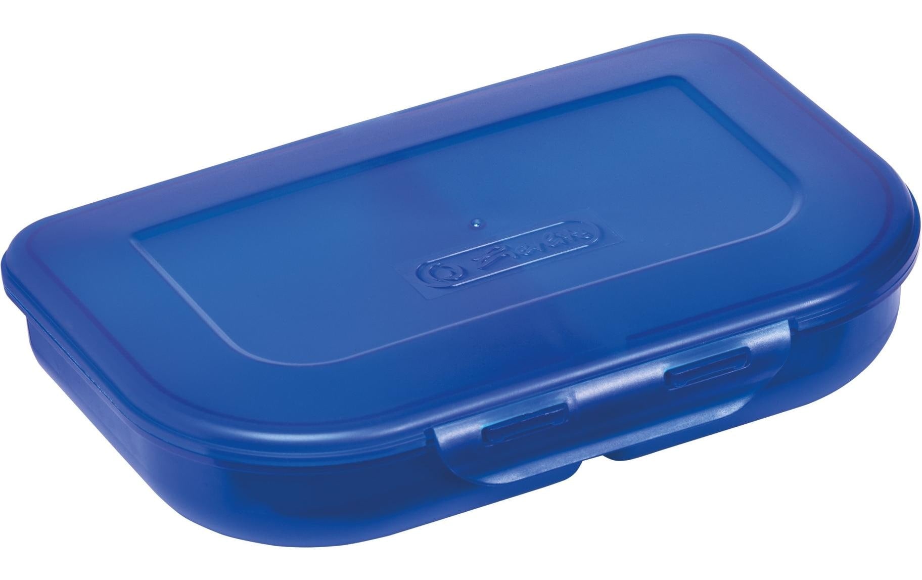 Herlitz Lunchbox Brotdose blau uni Pushverschluss, 23 x 15 x 4, 2-teilig