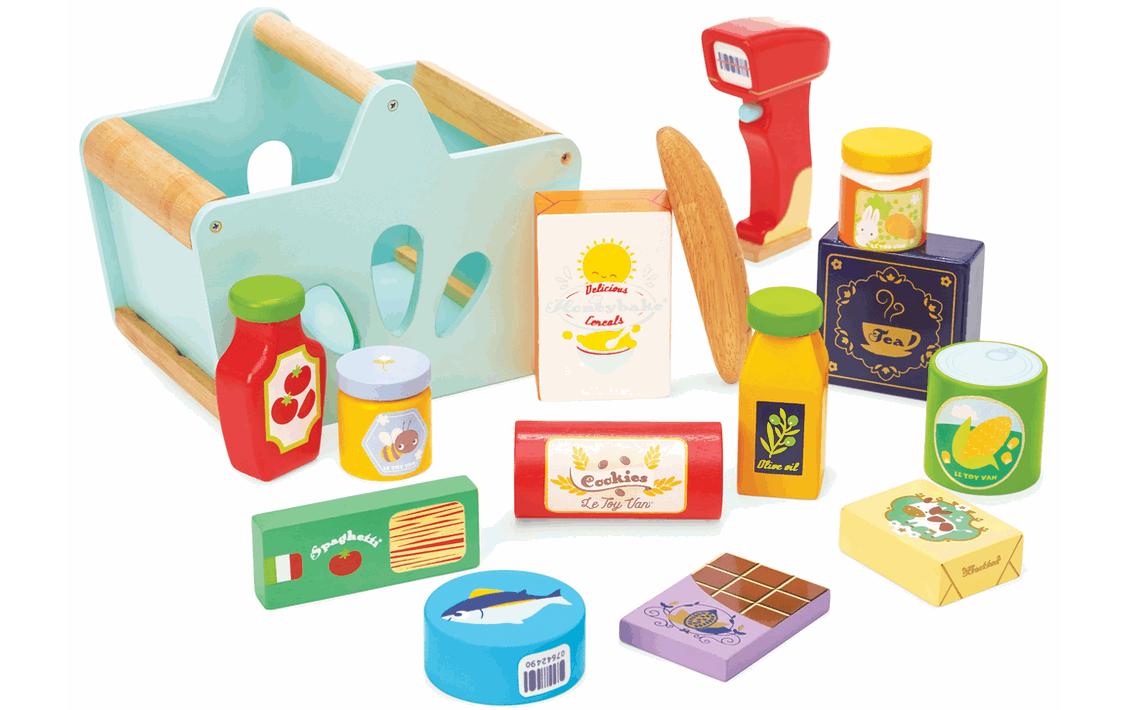 Le Toy Van Gefüllter Einkaufskorb&Scanner