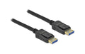 Delock DisplayPort Kabel 10K 60Hz, 54Gbps 3x Geschirmt, schwarz, 3m