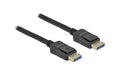 Delock DisplayPort Kabel 10K 60Hz, 54Gbps 3x Geschirmt, schwarz, 2m