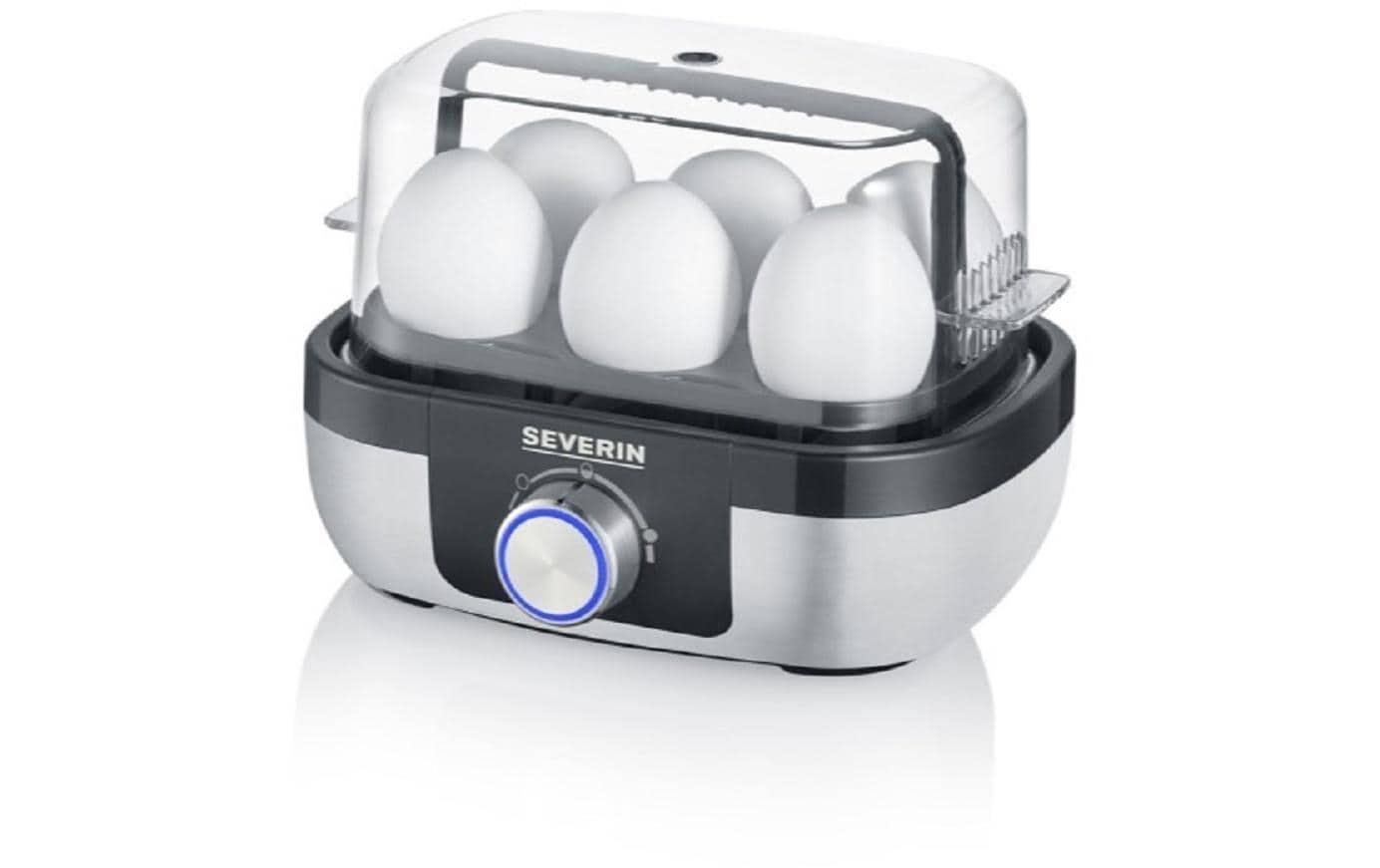Severin Eierkocher EK3167 6 Eier, 420W, silber, Pochiereinsatz