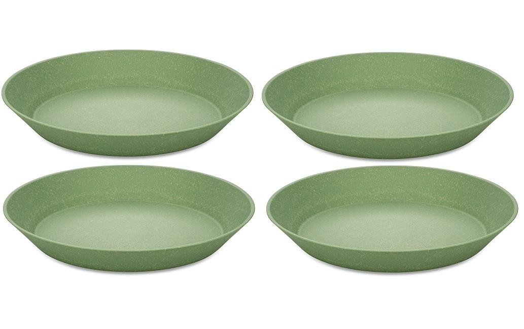 Koziol Suppenteller Connect 4er Set Ø 24cm, grün, bio-circular