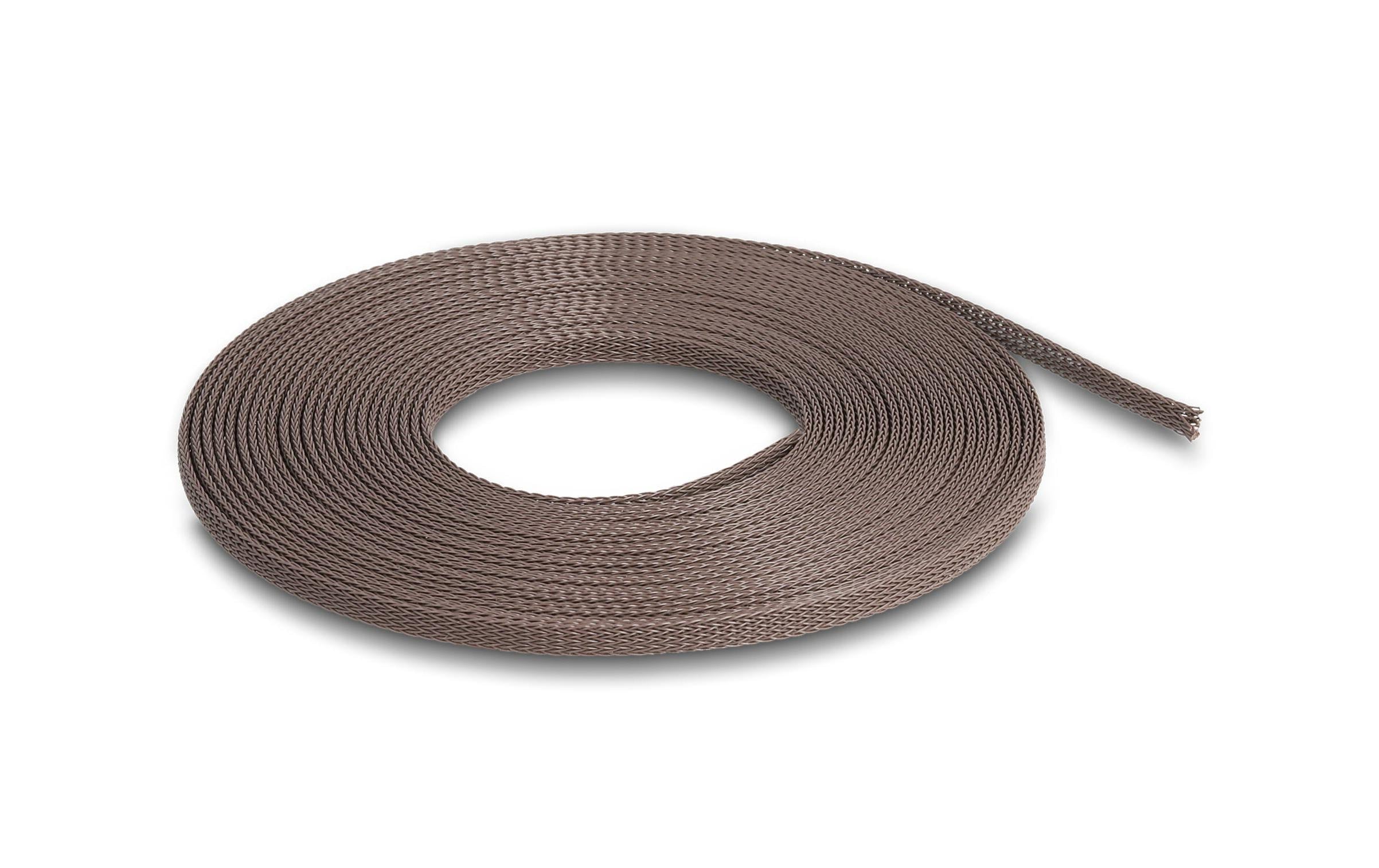 Delock Geflechtskabelschlauch, 5mx3mm nagerfest, dehnbar, Braun