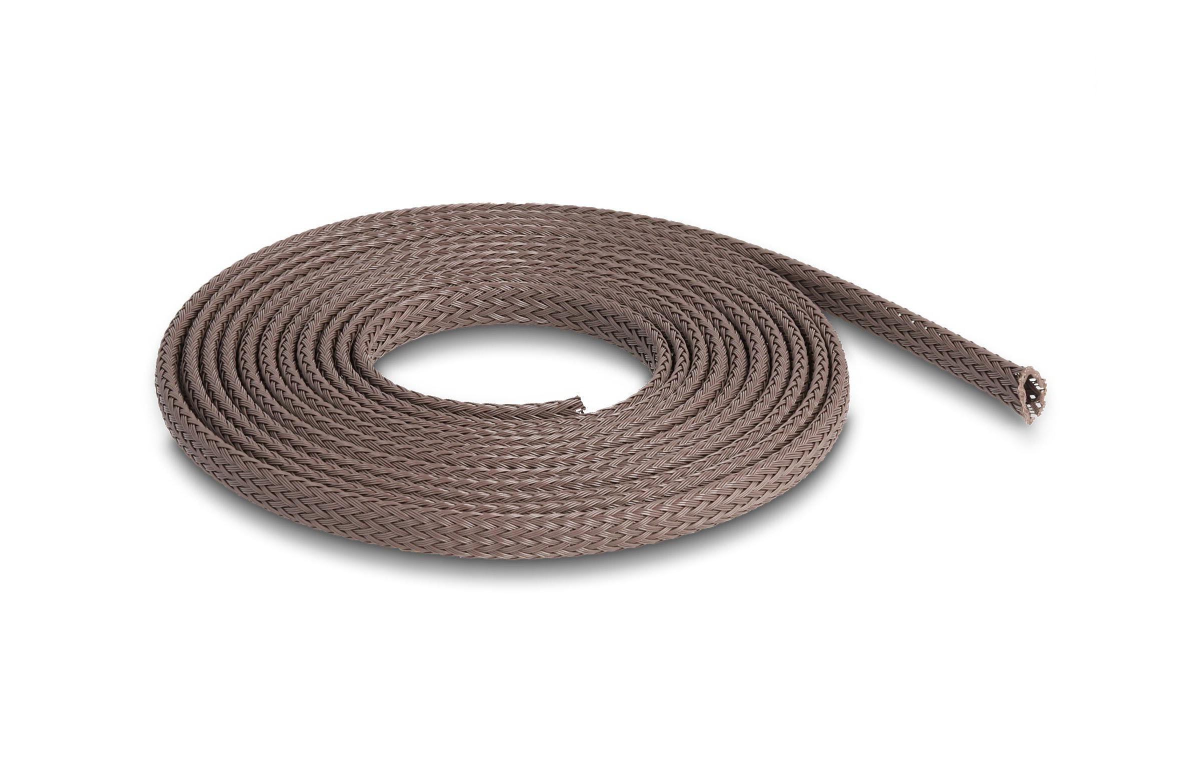 Delock Geflechtskabelschlauch, 2mx6mm nagerfest, dehnbar, Braun