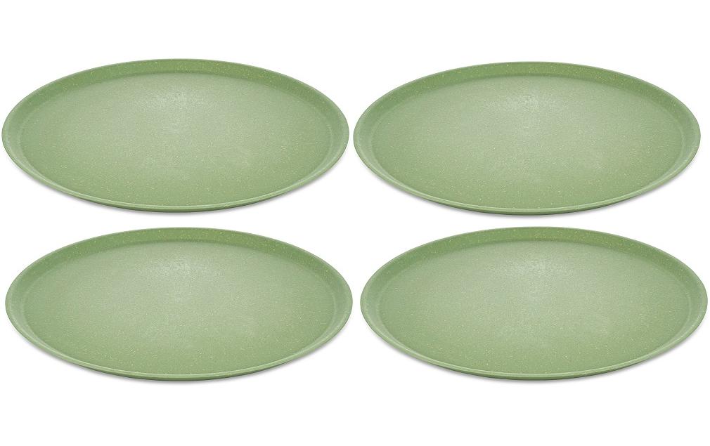 Koziol Teller Connect gross 4er Set Ø 25.5Cm, grün, bio-circular