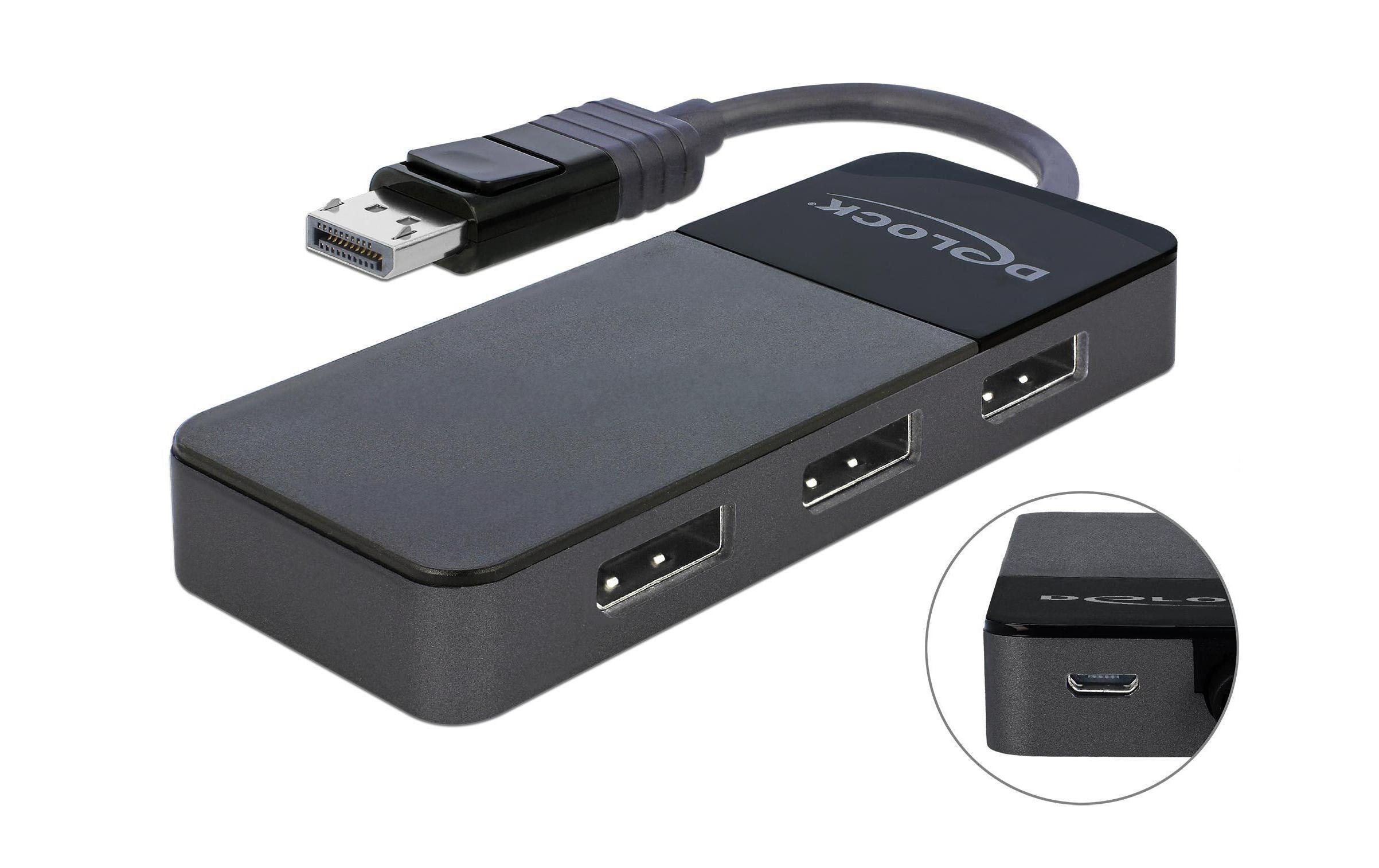 Delock DisplayPort Splitter 1 x DisplayPort in > 3 x DisplayPort out