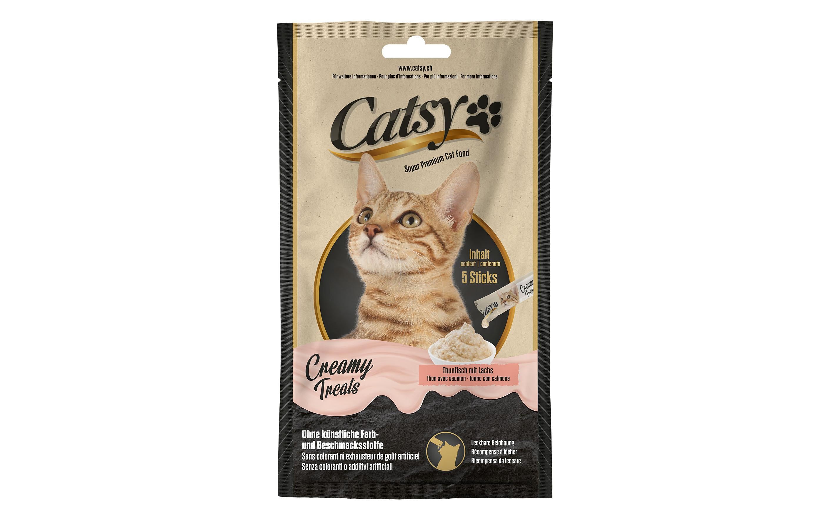 Catsy Creamy Snack Tuna & Salmon 5x14g
