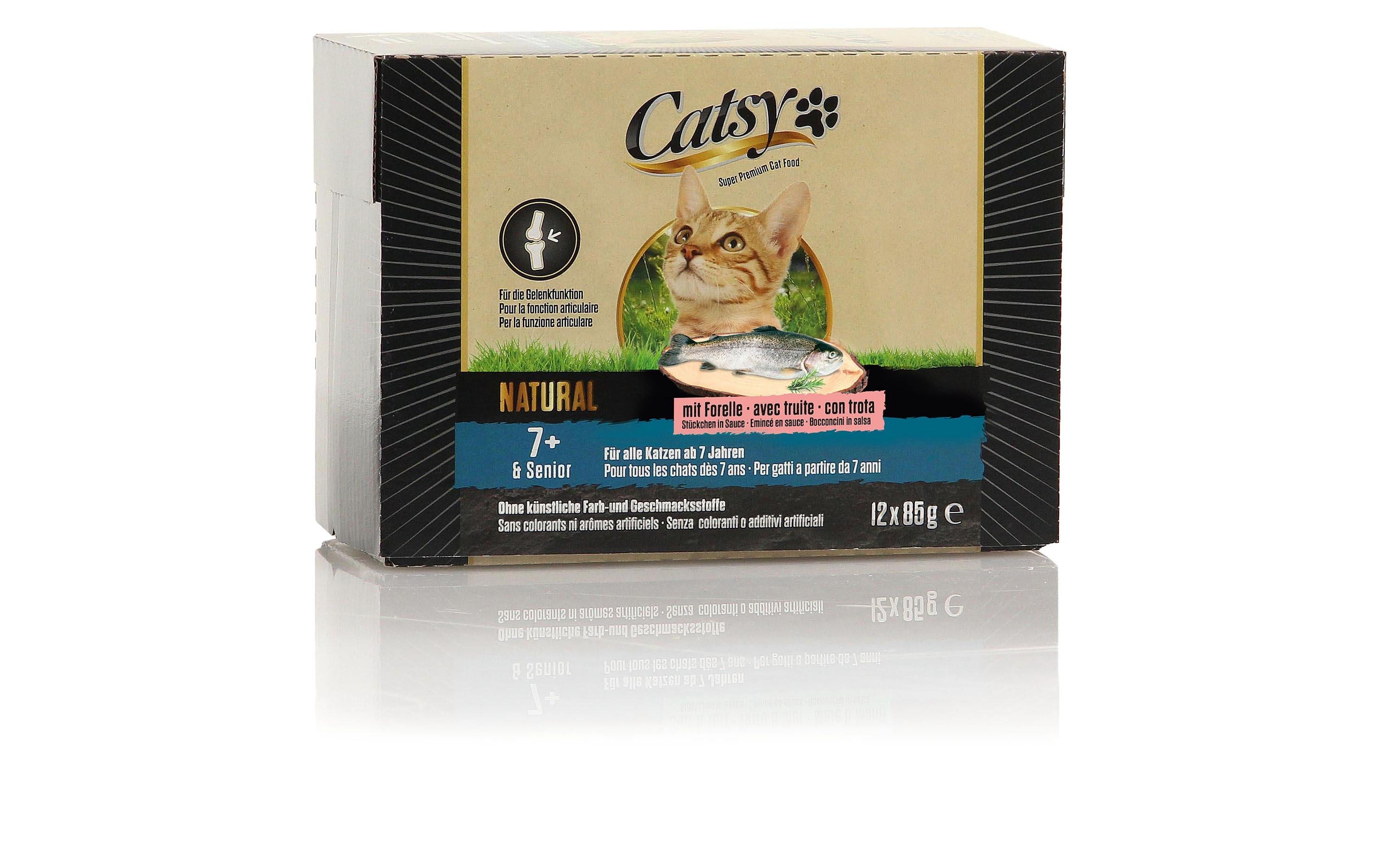 Catsy 7+ Cat Pouch with Trout 12x85g