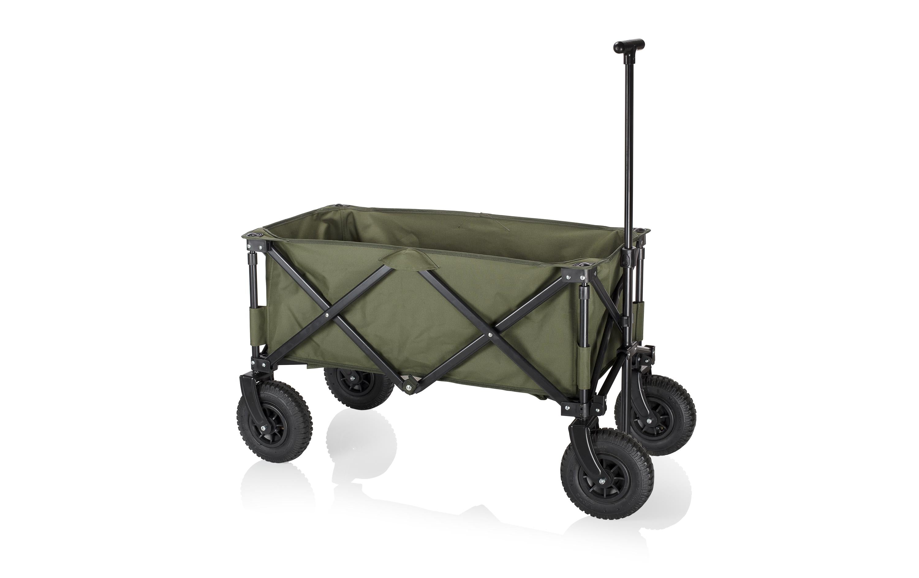 Campart Faltbarer Trolley olivegrün, Luftreifen
