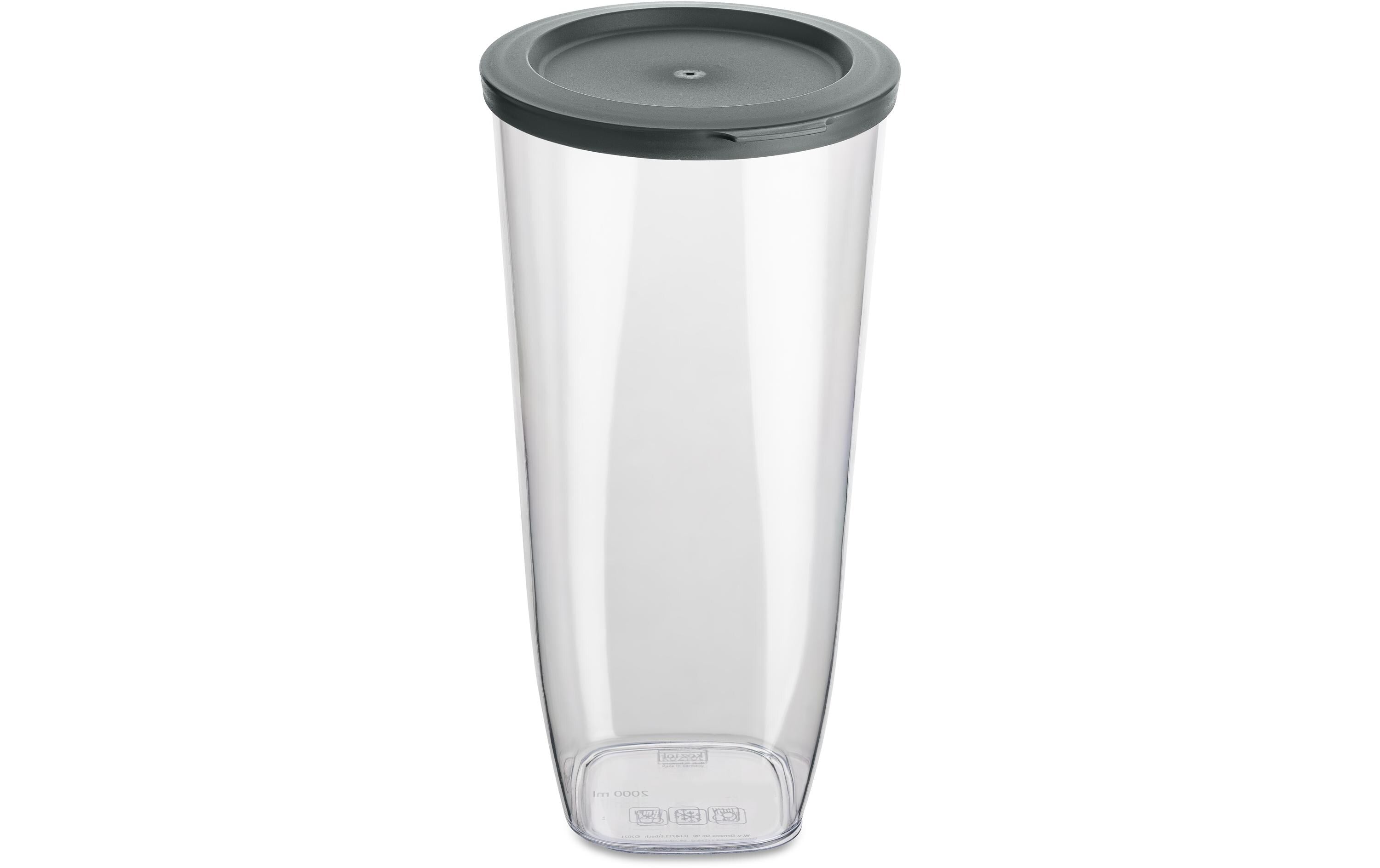 Koziol Vorratsdose Connect Dry L 2l, 13.2x12.5x24.8cm, grau, bio-circular