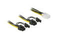6Pin auf 2x 8Pin oder 2x 6Pin Stromadapter für PCI-Express Highend Grafikkarten, 15cm