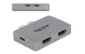 Delock Thunderbolt3 - 2xHDMI 4K60Hz Adapter 3840x2160,4K60Hz,PD3.0, grau, für Macbook