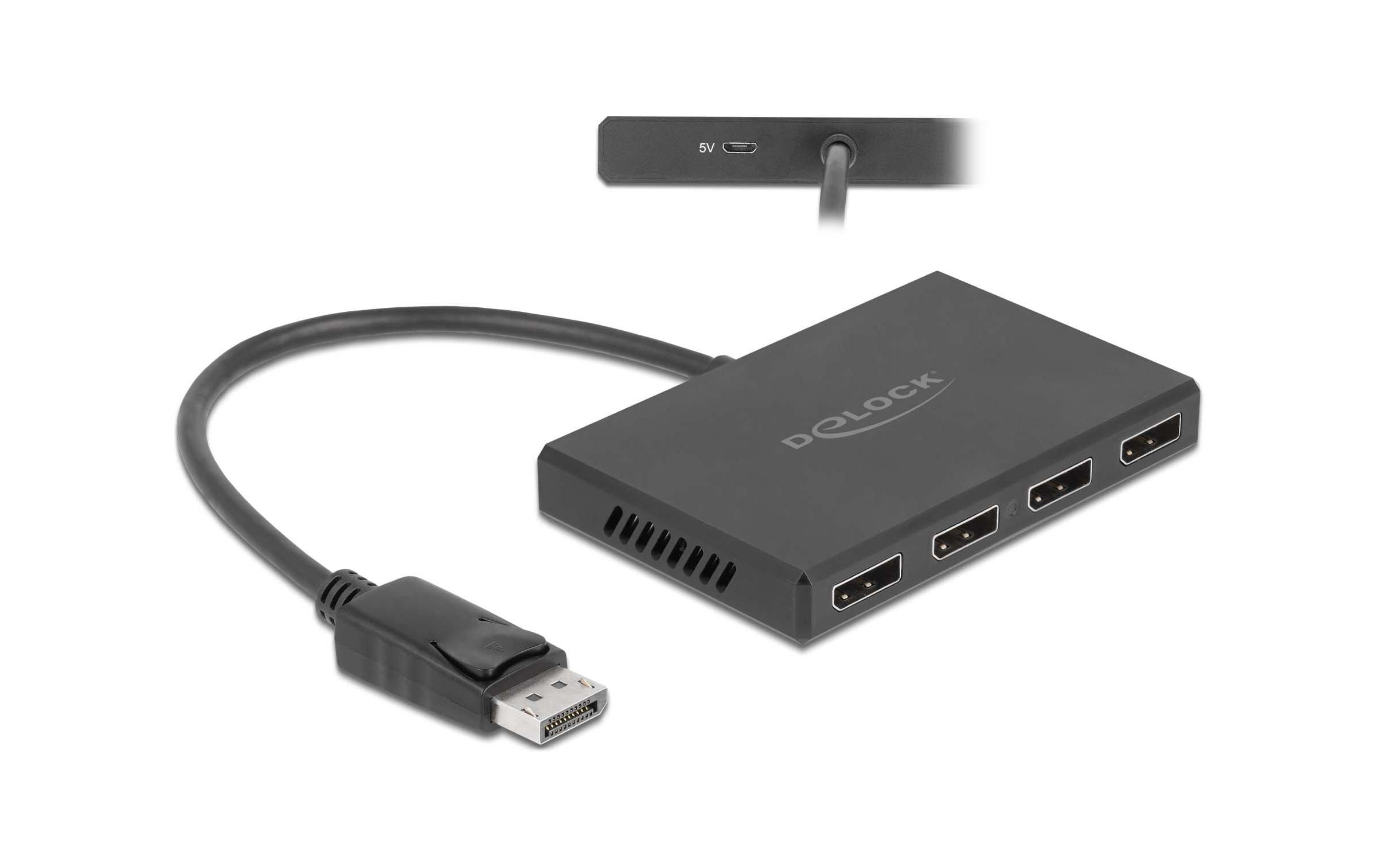 Delock DisplayPort 1.4 Splitter 1 x DisplayPort in zu 4x DisplayPort out