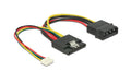 Molex Stecker - ATA Stromadapter 15cm, inkl. 4Pin Buchse für z.B LEDs