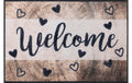 Wash+Dry Wooden Welcome  Fussmatte 50x75 cm, Flor Polyamid, Anti-Rutsch