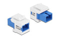 Delock Keystone Modul SC Multimode OM4 Buchse-Buchse, Simplex, Blau/Weiss
