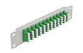 Delock 10"Patchpanel Quad 12Port LC/APC Singlemode,1HE,Grün-Grau,254x44x10mm