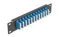 Delock 10"Patchpanel Quad 12Port LC Singlemode,1HE,Blau-Schwarz,254x44x10mm