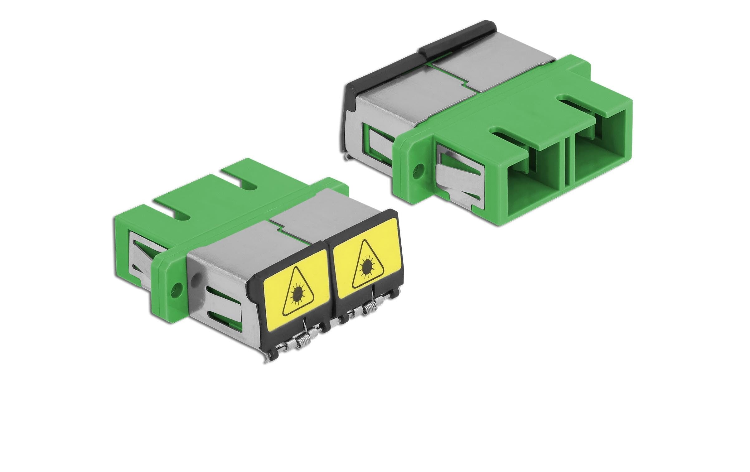 Delock LWL Kupplung SC-SC APC, Duplex Singlemode, plastik, grün