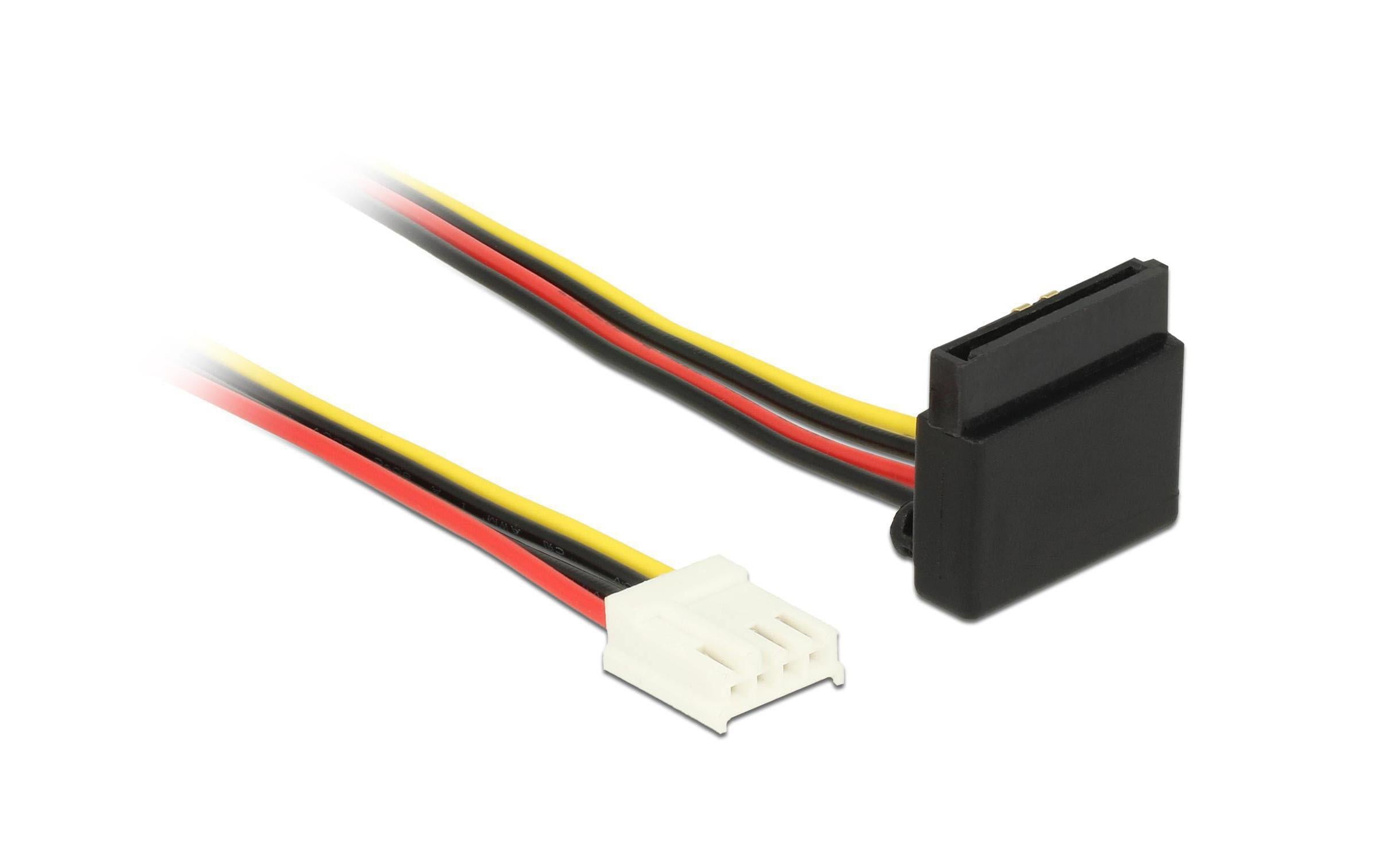 Floppy Buchse - SATA Stromadapter 30cm, 5 und 12 Volt, 90°gewinkelt