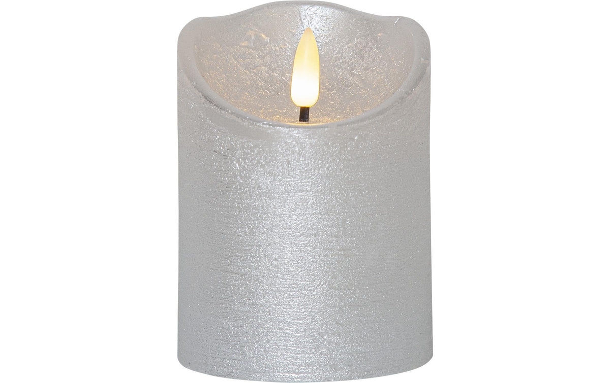 Star Trading LED Pillar Kerze Flamme Rustic 0.06W, IP20, Silber