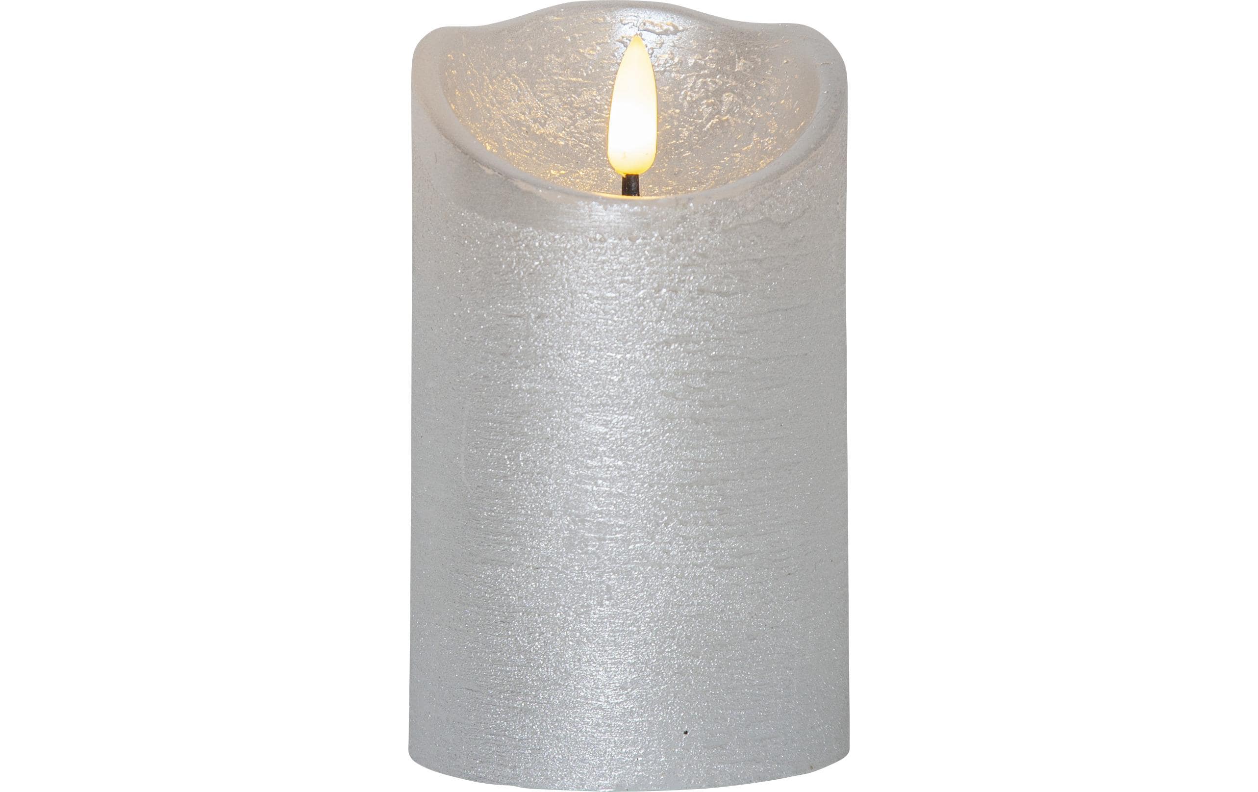 Star Trading LED Pillar Kerze Flamme Rustic 0.06W, IP20, Silber