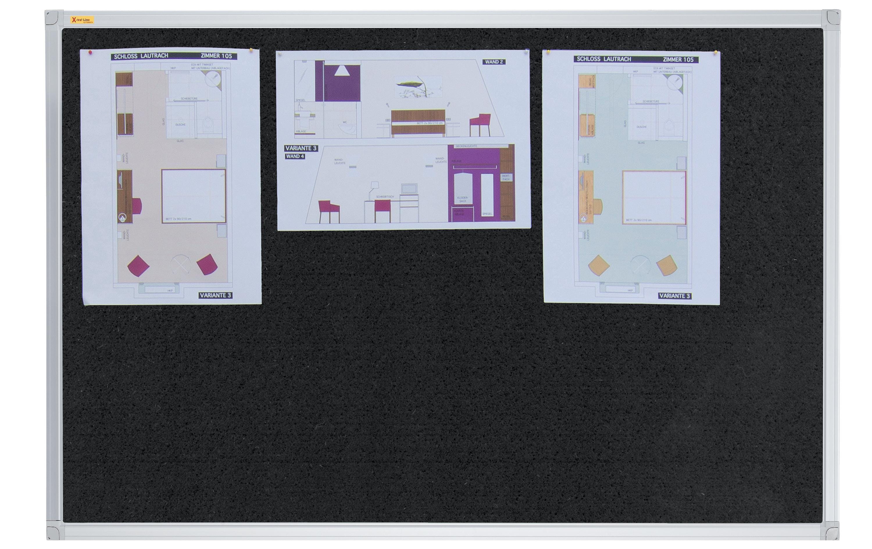 FRANKEN Filztafel X-tra!Line, 90 x 60 cm schwarz