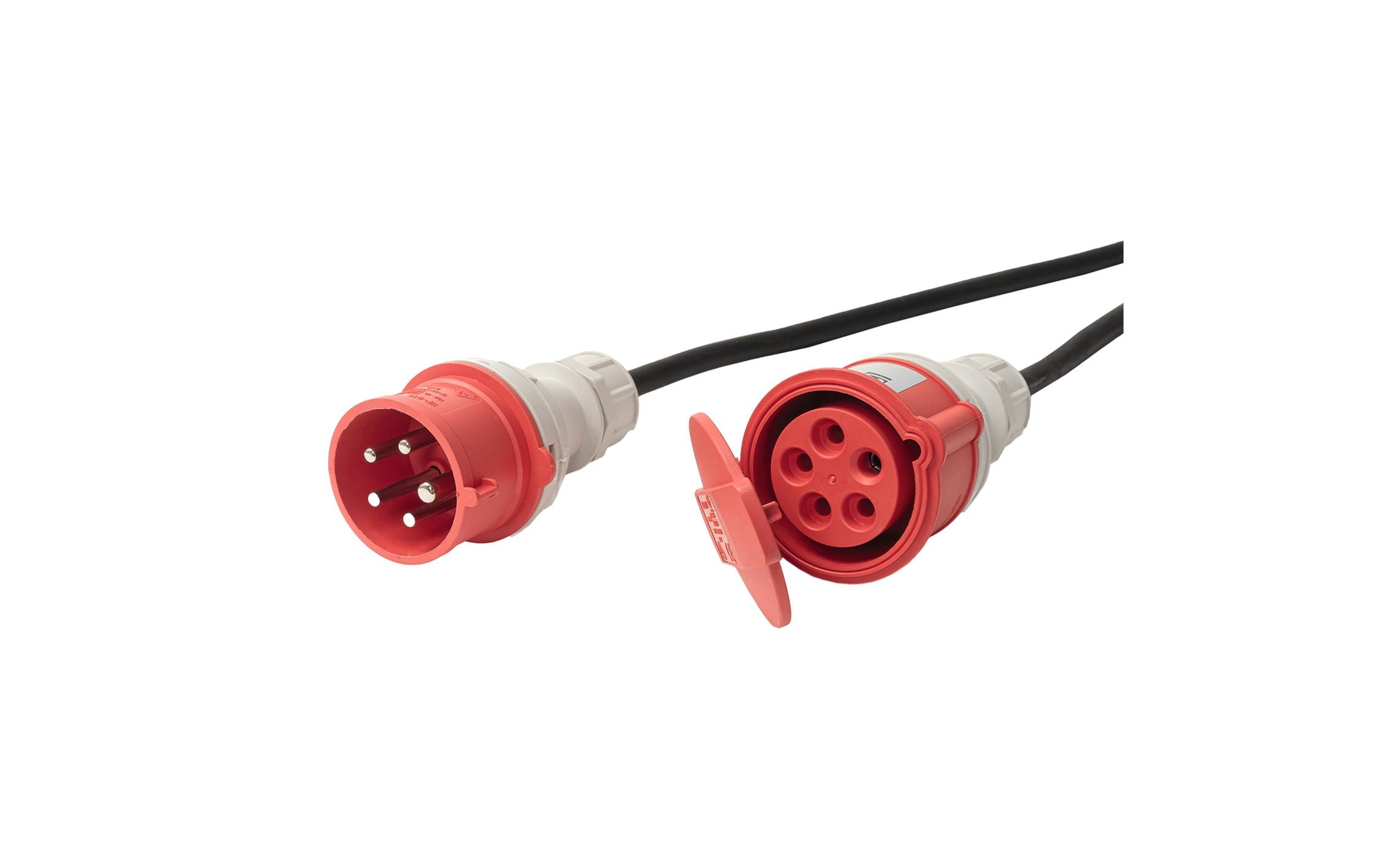 Industrie-Verlängerungskabel GdV 5x1.5mm2, CEE16/5 - CEE16/5, schwarz, 5m