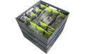 purvario Stautower 3-er Set Stapelboxen limonengrün/anthrazit
