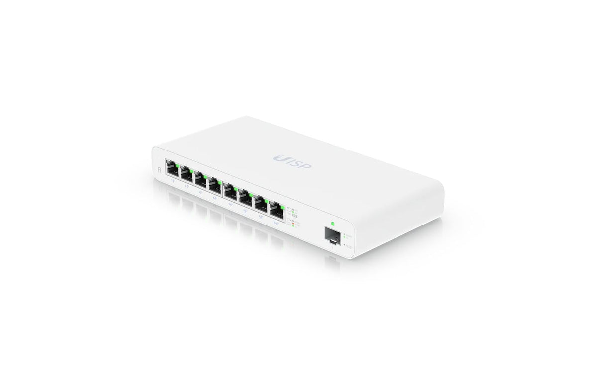 Ubiquiti UISP-R: passiv PoE-Router ISP/WISP 8xGE, 1xSFP, BLE, 24-48V passiv PoE, 110W