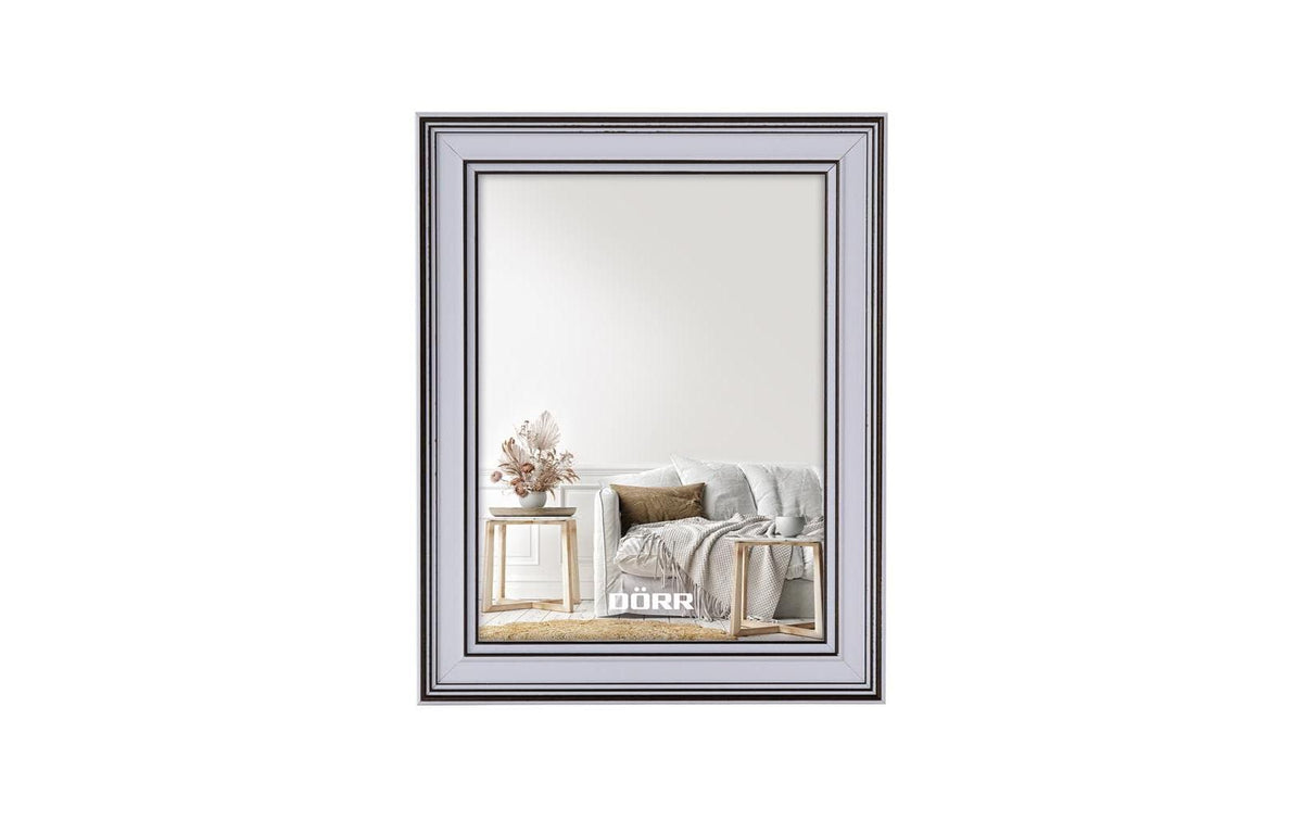 DÖRR Bilderrahmen Finca, Vitage-Optik Weiss- Silberrand, Kunststoff, Bild 10x15cm