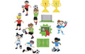 Glorex Moosgummi-Stickers Fussball 29-teilig, selbstklebend
