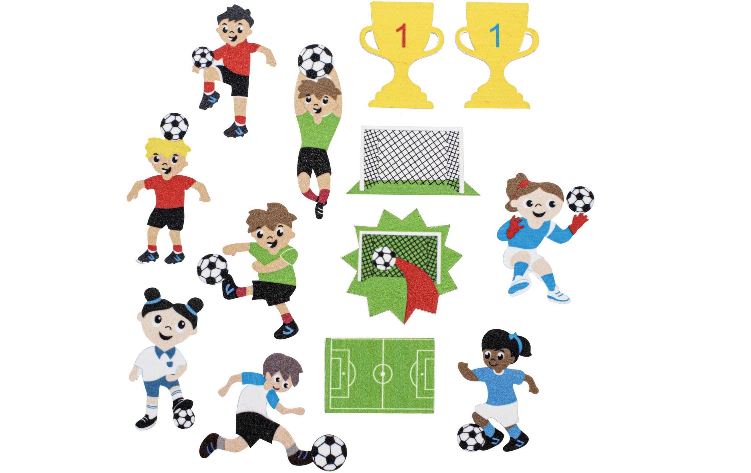 Glorex Moosgummi-Stickers Fussball 29-teilig, selbstklebend