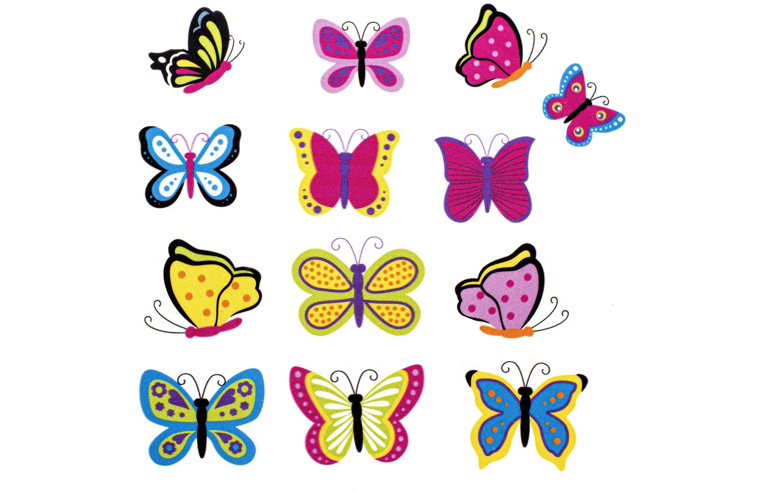 Glorex Moosgummi-Stickers Schmetterlinge 27-teilig, selbstklebend