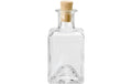 Glorex Flasche Klarglas mit Spitzkorken 200 ml, quadratisch