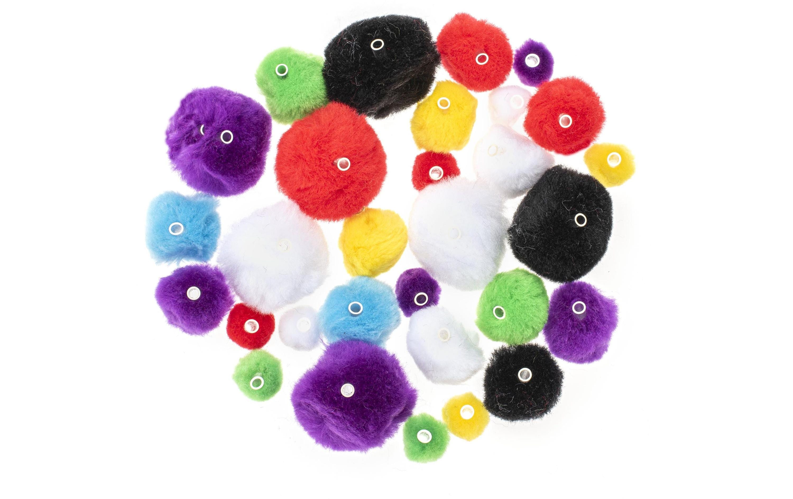 Glorex Pompon mix 15-35 mm, mit Röhren, 48 Stück
