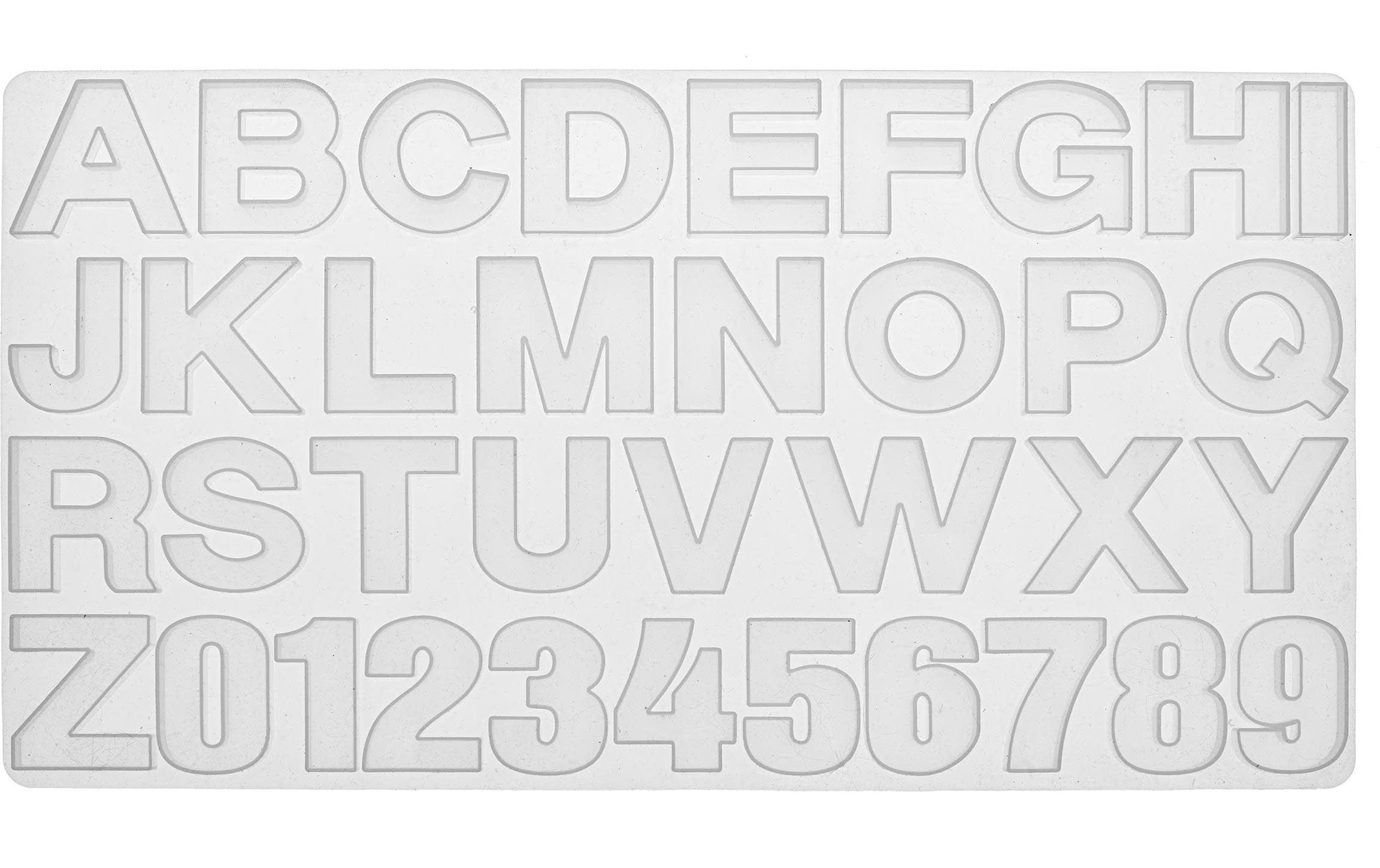 Glorex Silikon-Form Buchstaben+Zahlen 36 x 19 cm, 36-teilig