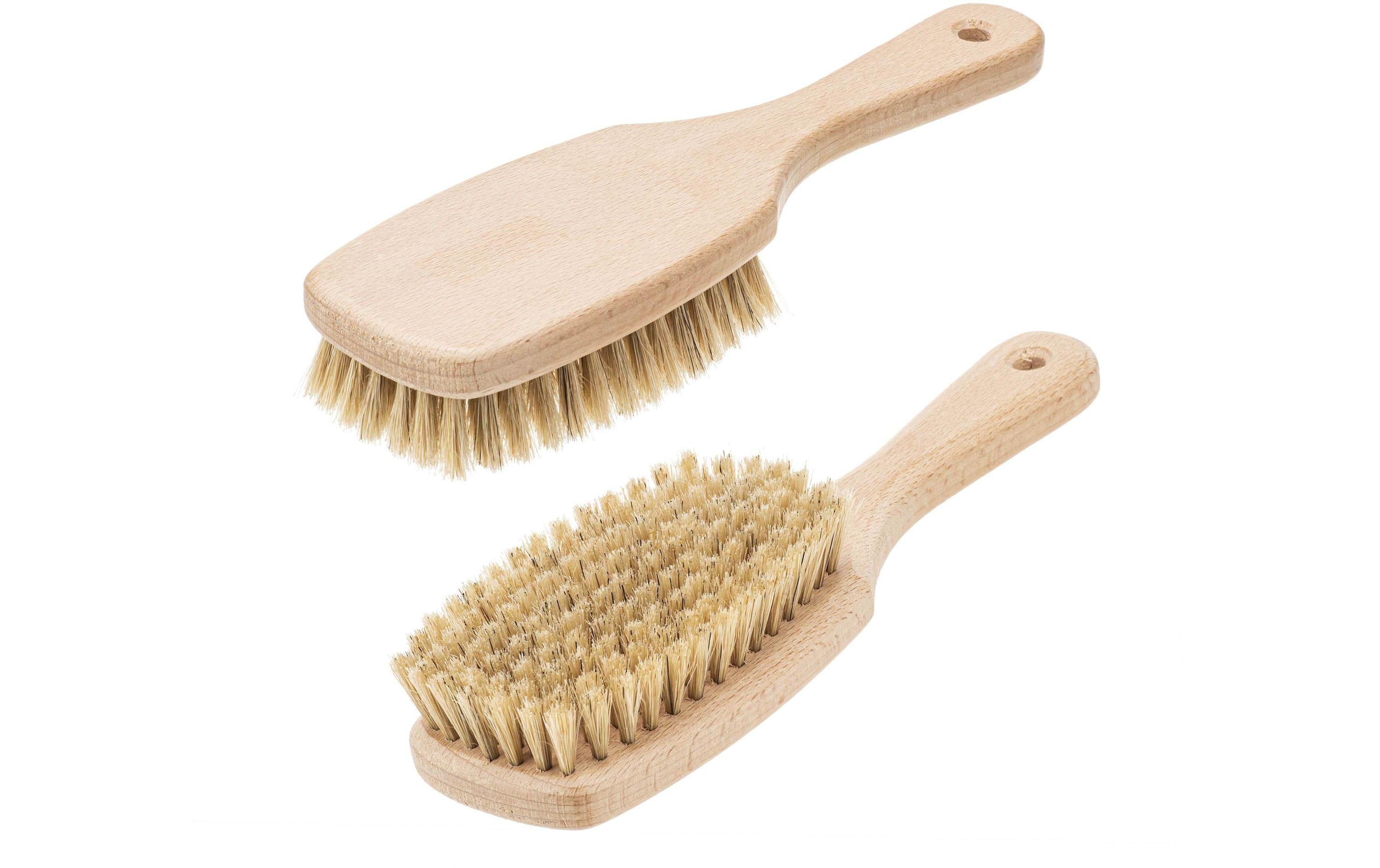 Glorex Massagebürste mit Stiel 220 x 65 mm, Naturborste, handmade