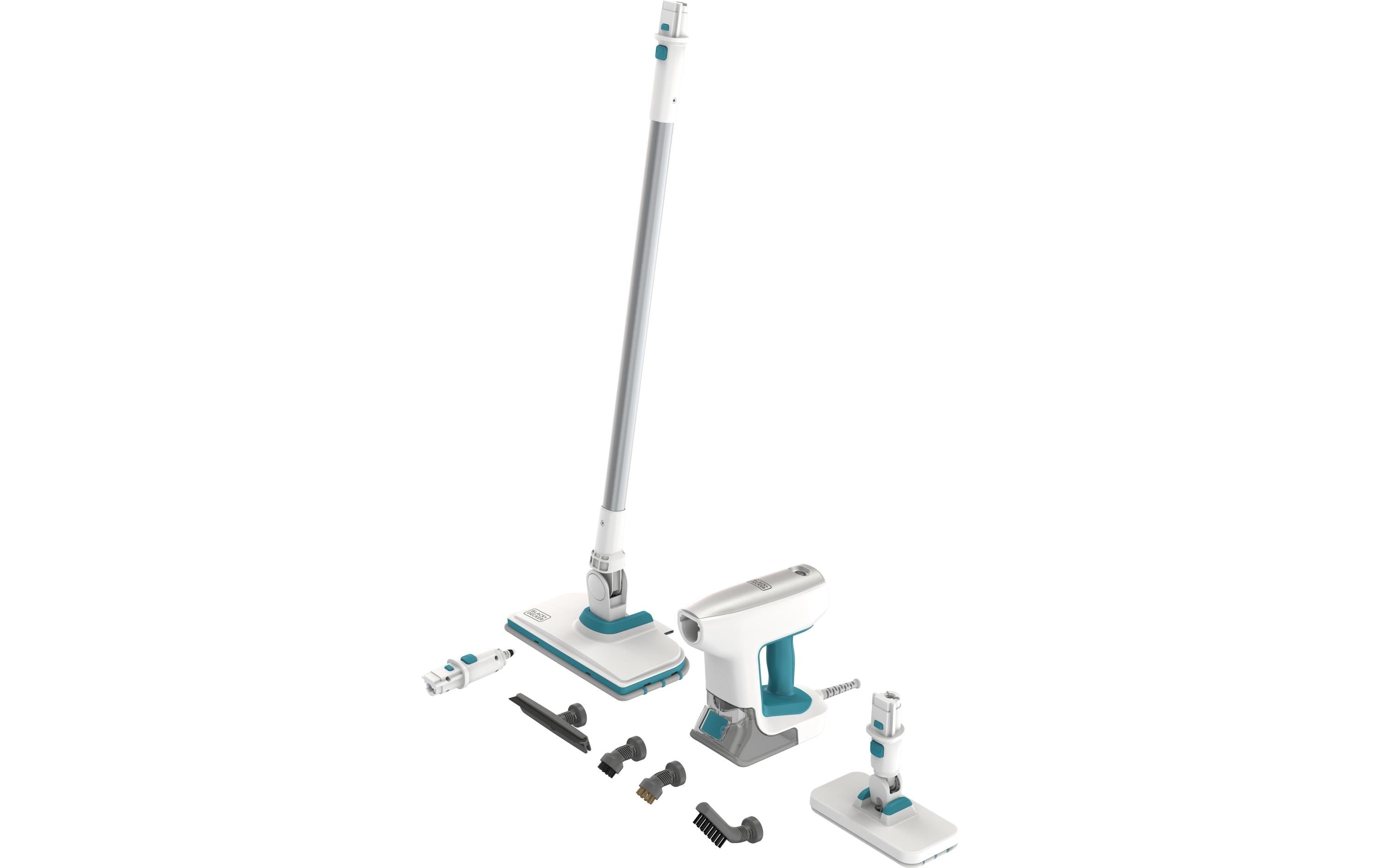Black + Decker Dampfreiniger 8er Set 1500W, 2 Stufen, 500ml Tank, Kabel 6m