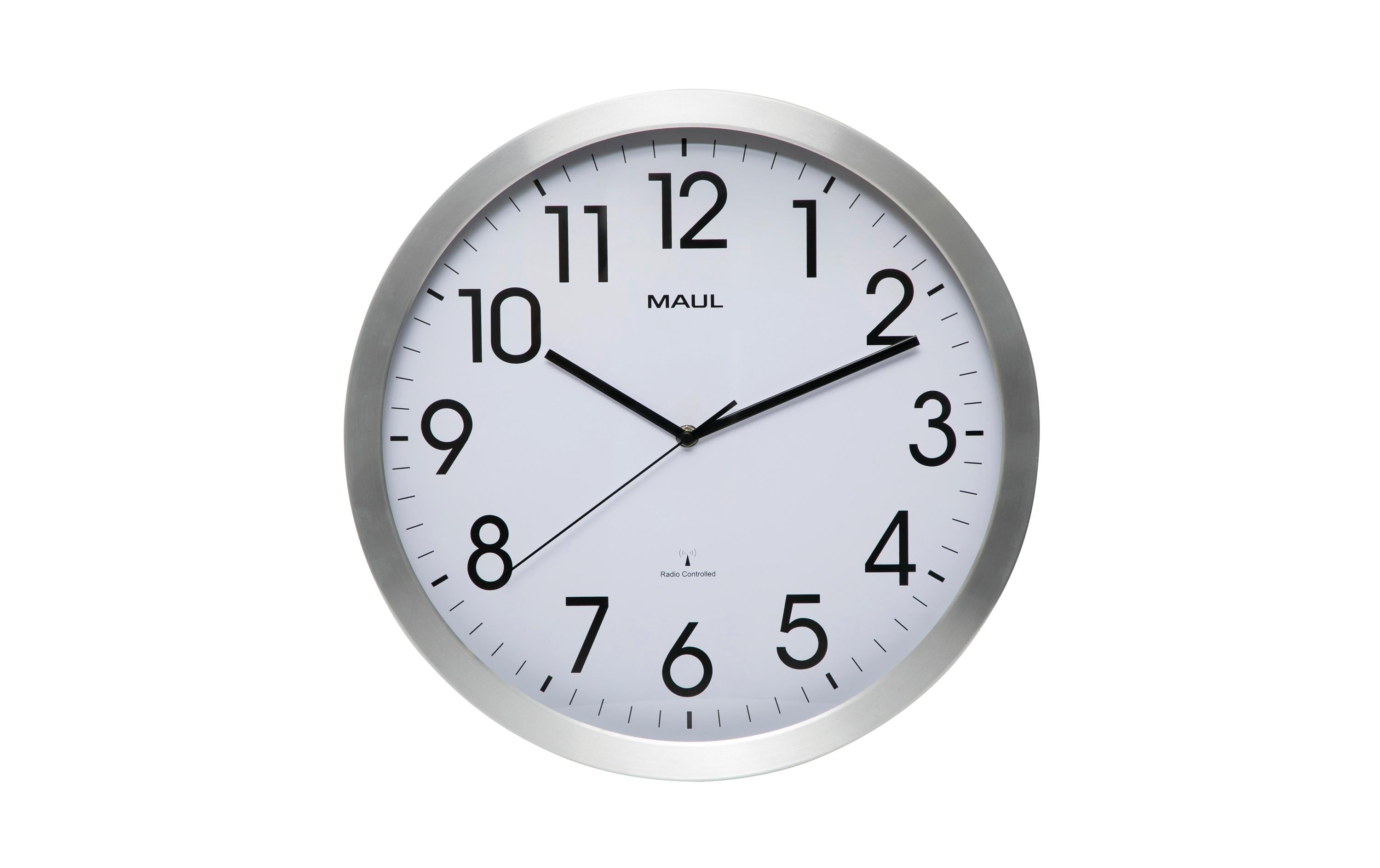 MAUL Wanduhr MAULmove, Silber 40x4.4 cm (DxT), Aluminimum