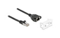 Delock Verlängerungskabel: S/FTP RJ45-RJ45 Easy45,Stecker-Buchse,Cat.6A,25cm,schwarz
