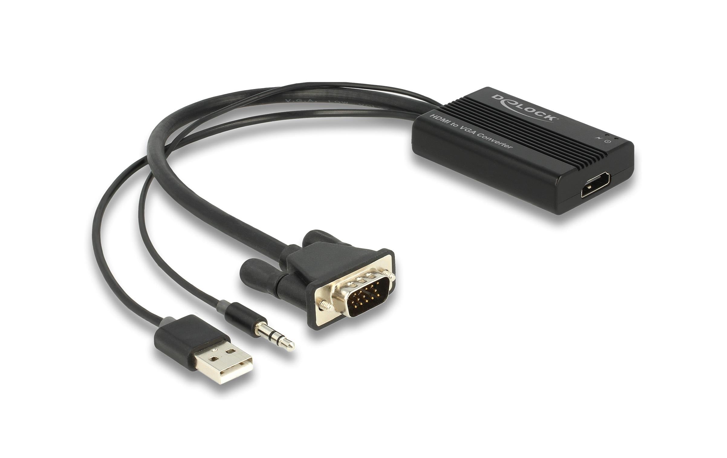 Delock HDMI zu VGA Adapter mit Audio, 25cm