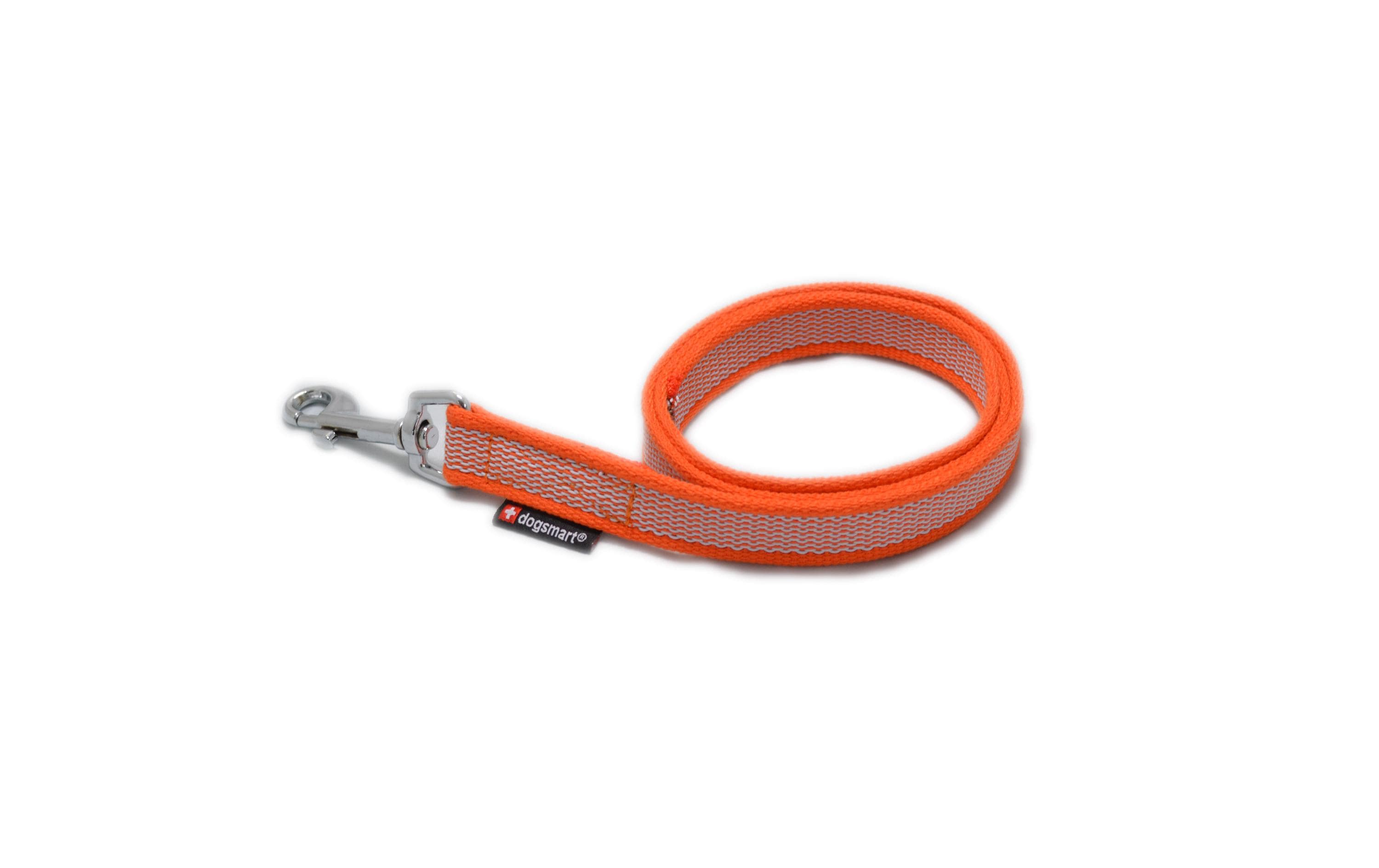 dogsmart Leine gummiert 6m, 20mm orange, mit Handschlaufe