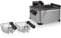 Tristar Edelstahl-Fritteuse 5L 2000W, 5L, 3 Körbe, analg. Bedienfeld