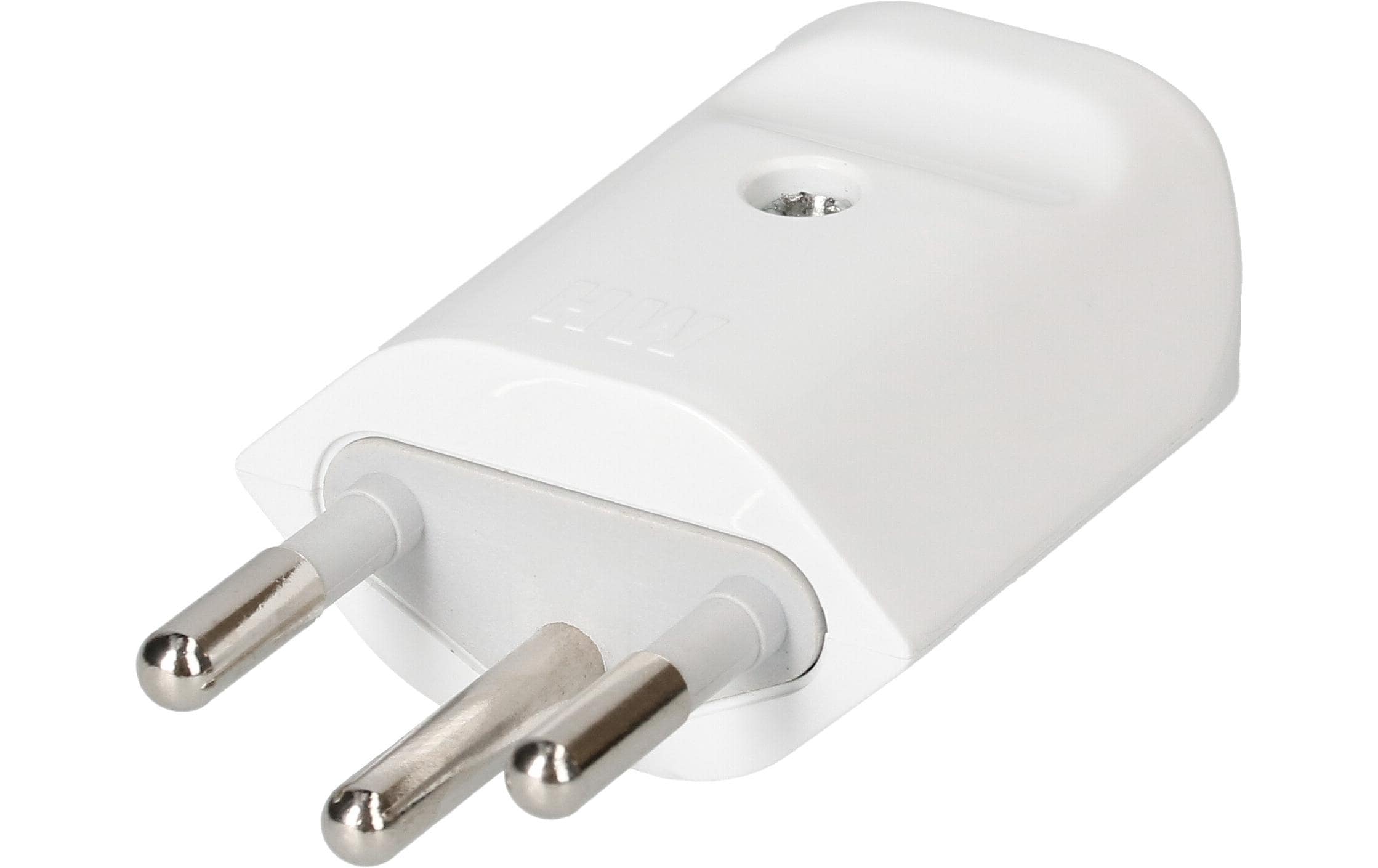 Max Hauri Stecker Typ 12 3-polig, weiss, mit Isolator
