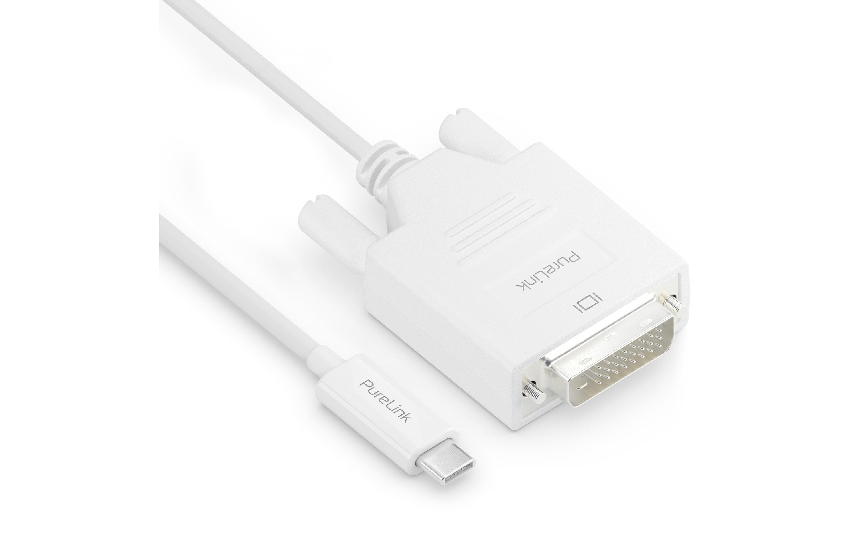 Purelink USB-C auf DVI Kabel, 1.5m 1920x1200, iSerie, Farbe: weiss