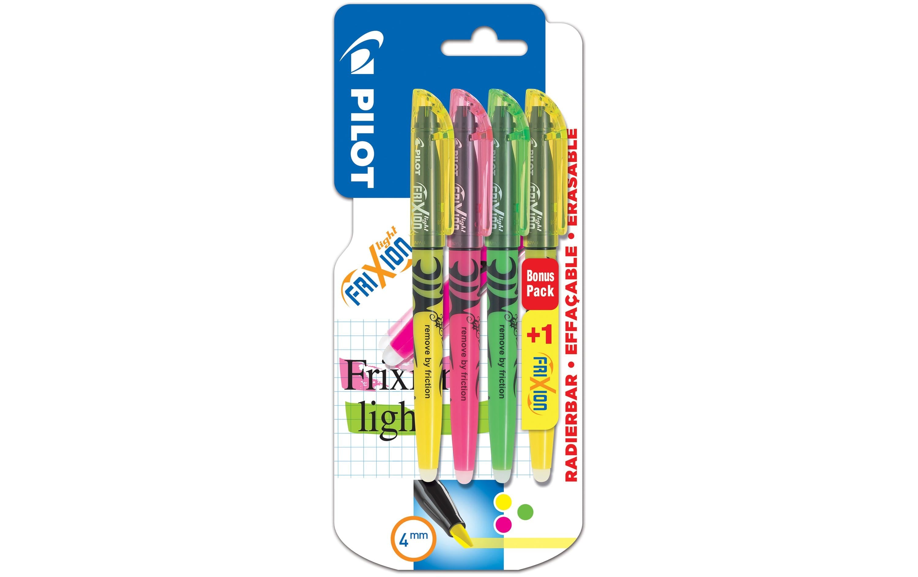 Pilot FriXion LeuchtmarkerLight x3 + Light x1 gratis