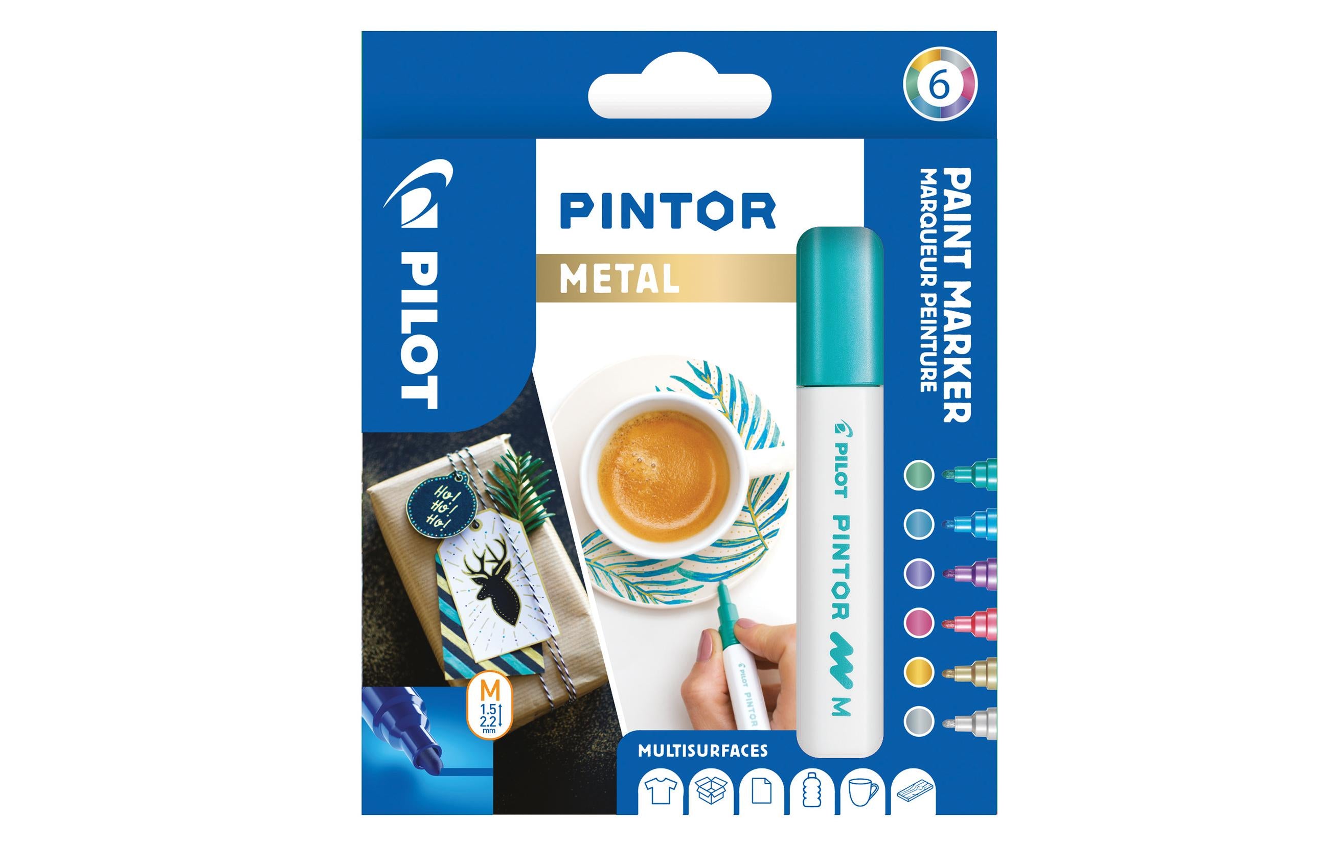 Pilot Pintor Marker Metall medium 4.5mm, 6 Farben