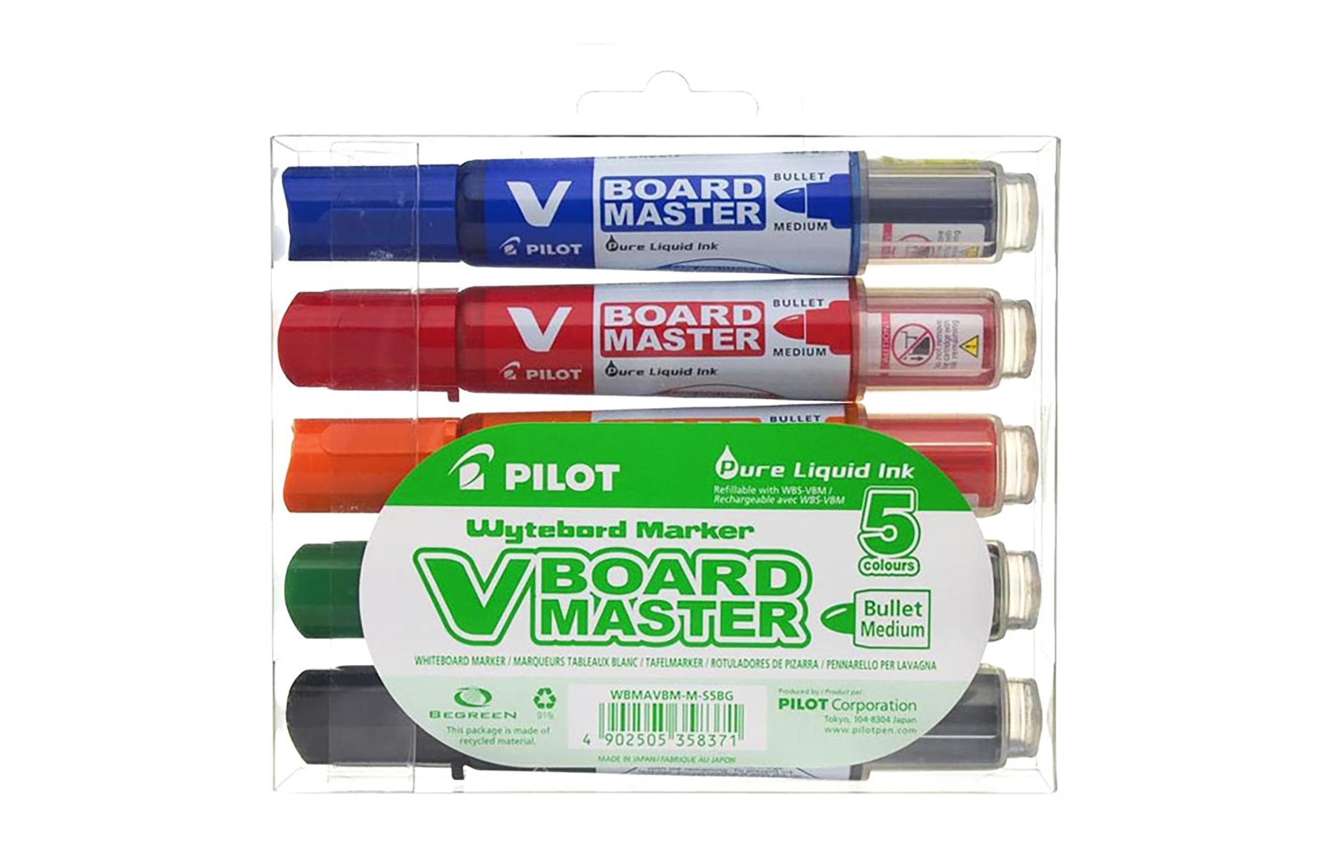Pilot V-Board Master 5er Set Whiteboard-Marker mit Rundspitze