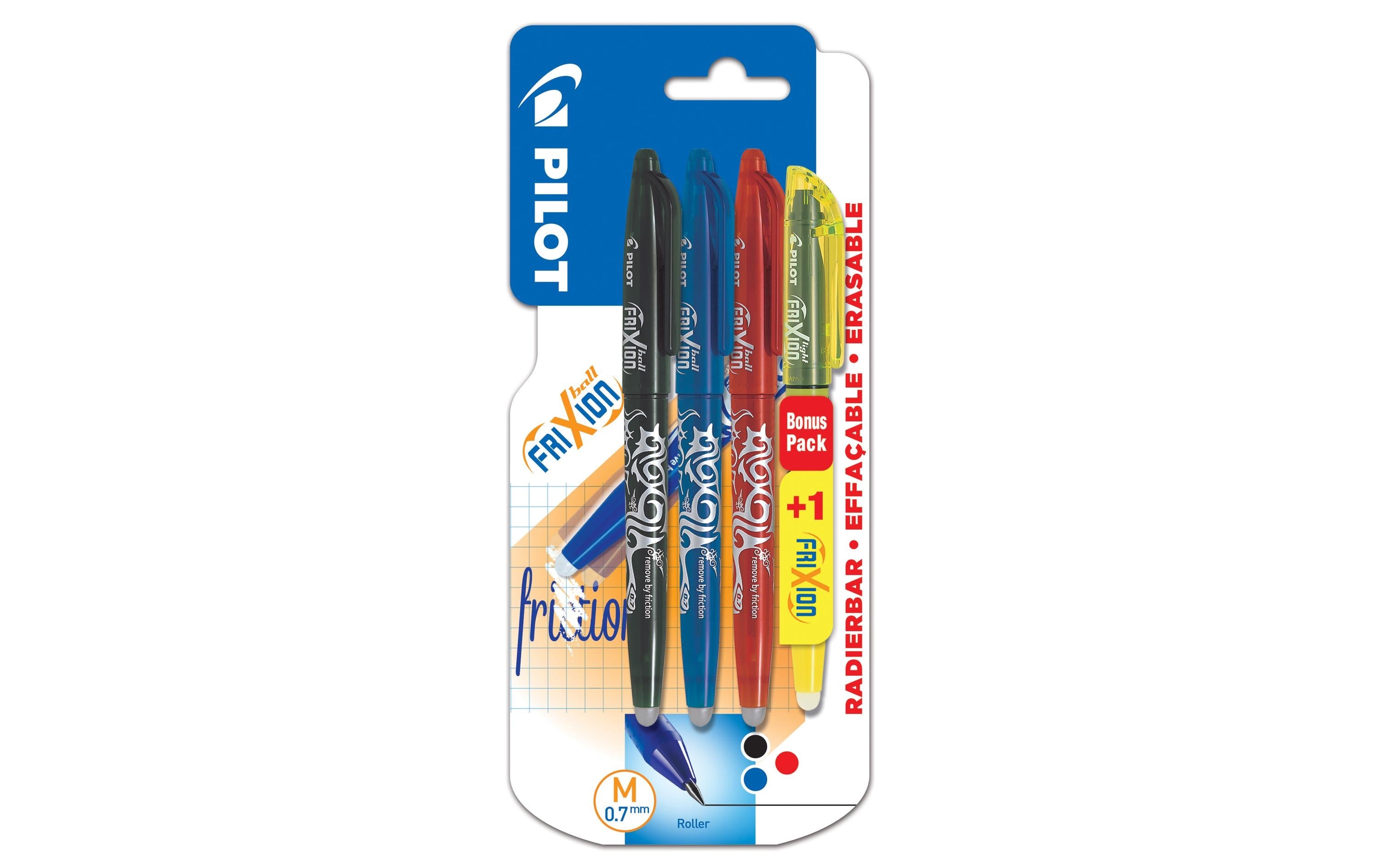 Pilot Rollerball FriXion Ball x3 + Light x1 gratis, mehrfarbig